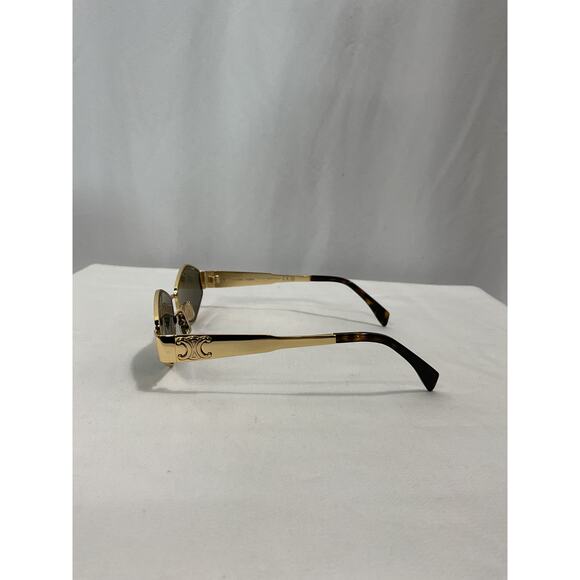 Celine 'Metal' Green Triomphe 54Mm Geometric Sunglasses Size OS - Picture 3 of 5